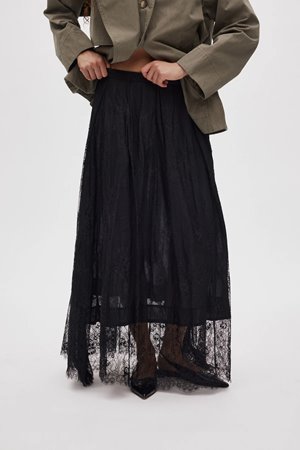 Rabens Saloner laced skirt black