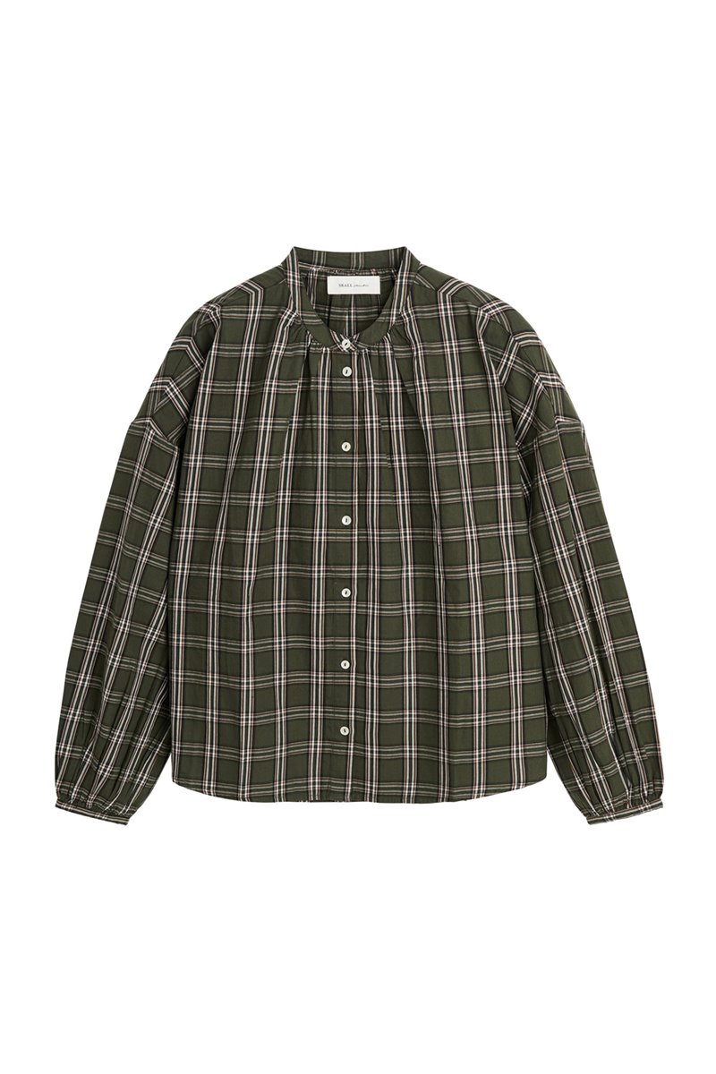 Skall Studio cilla shirt green/white check side