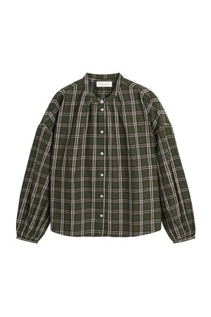 Skall Studio cilla shirt green/white check side