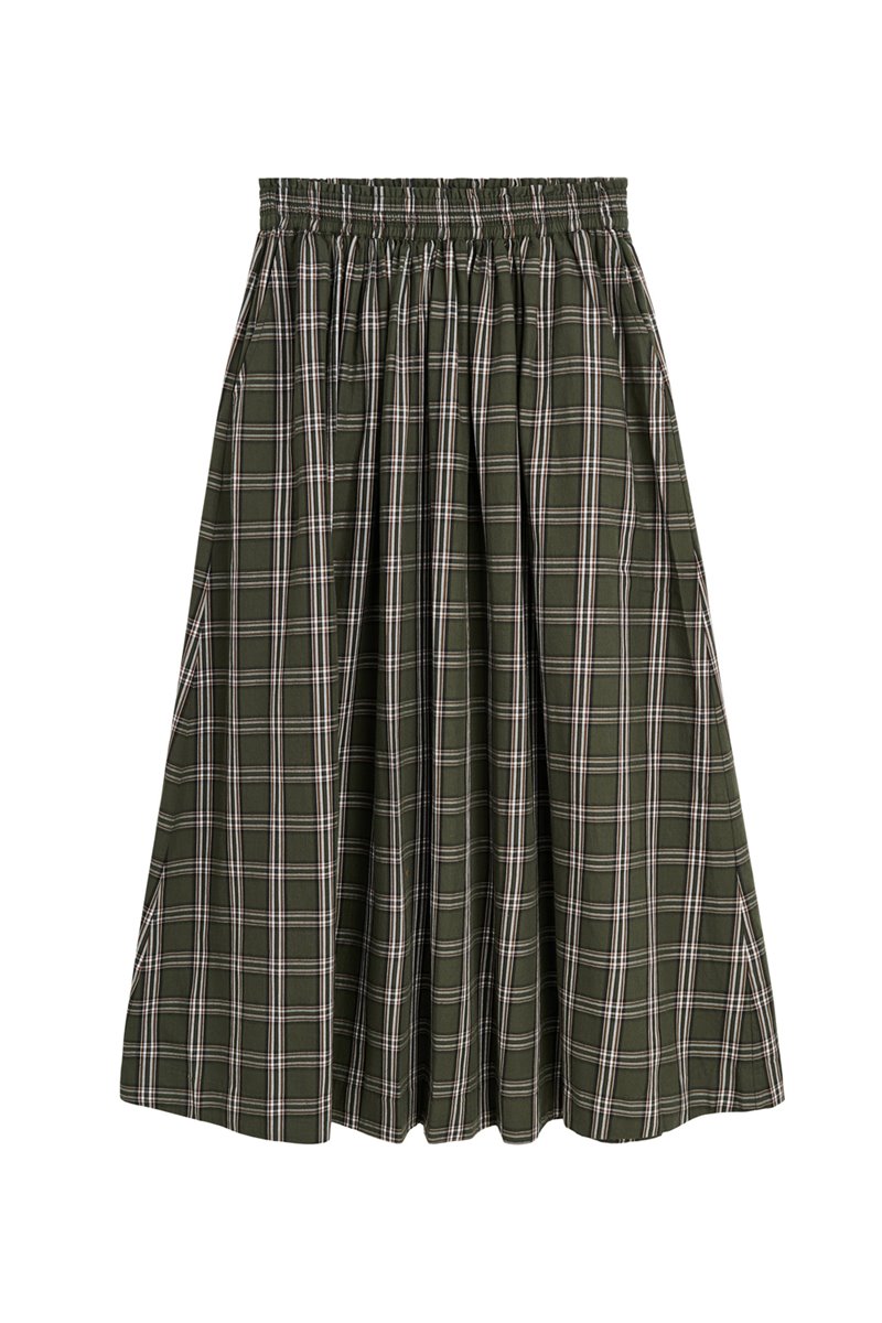 Skall Studio dagny skirt  green white check 