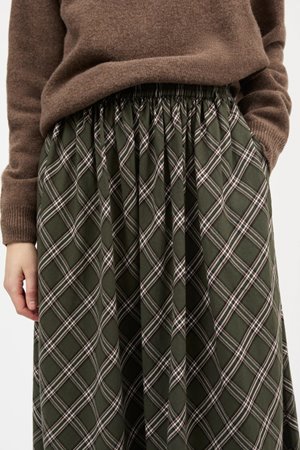 Skall Studio dagny skirt  green white check  back