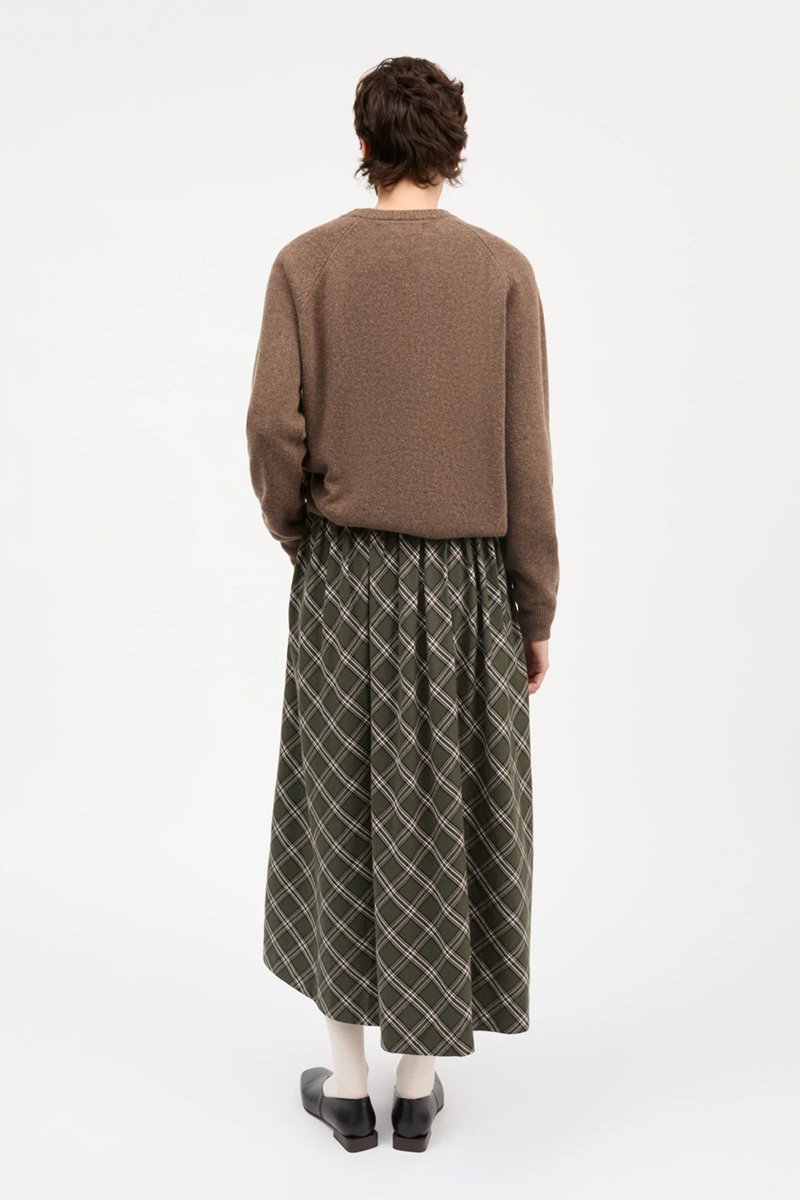 Skall Studio dagny skirt  green white check  side