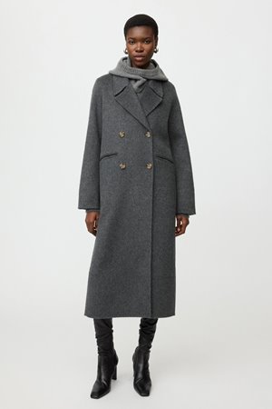 Soft Goat double breasted coat anthracite