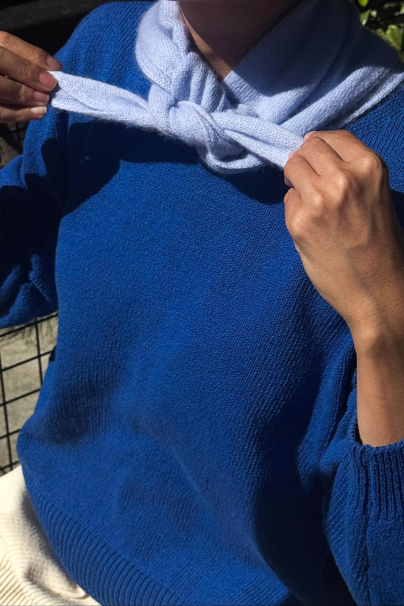Le Bon Shoppe cashmere bandana powder blue back