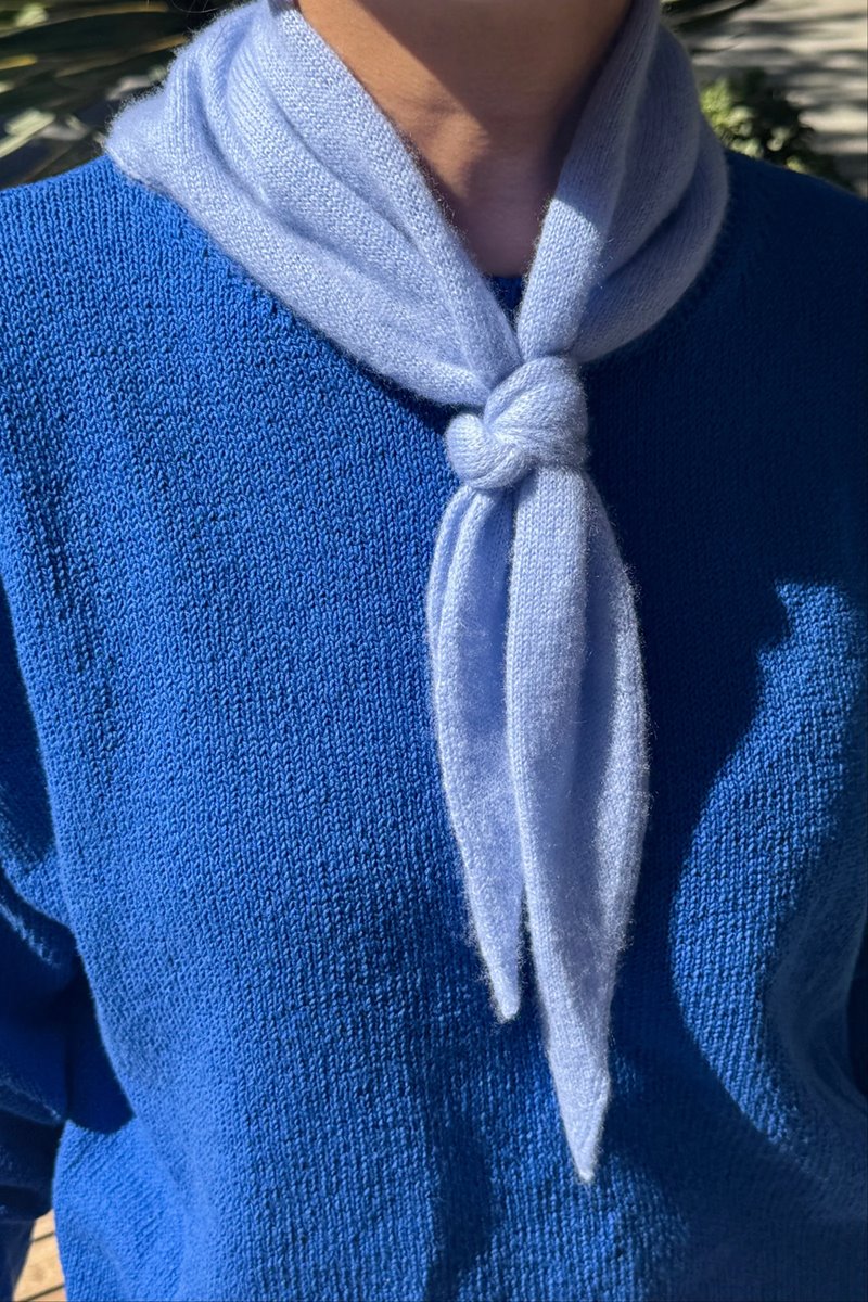 Le Bon Shoppe cashmere bandana powder blue detail