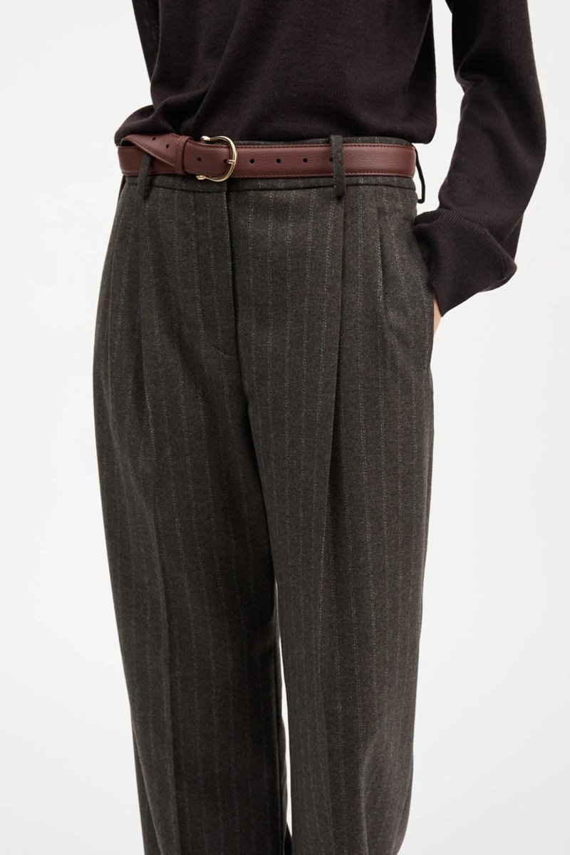 Skall Studio harry trouser brown / black stripe back