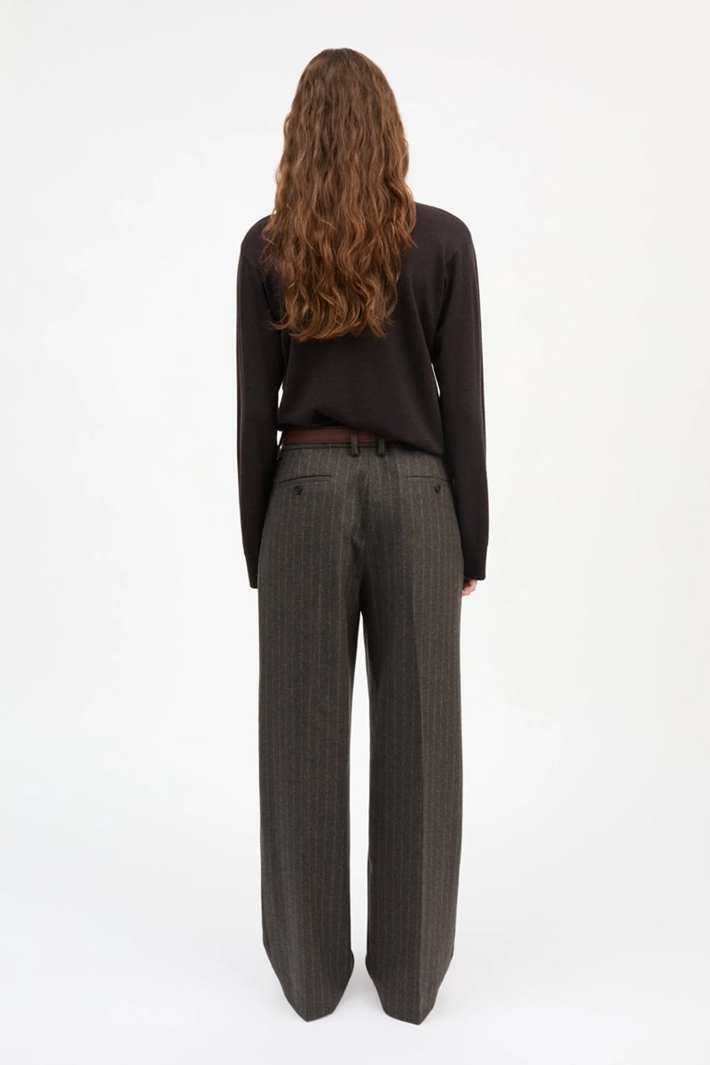 Skall Studio harry trouser brown / black stripe detail