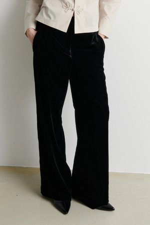 Second Female velvetta straight trousers black