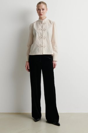 Second Female velvetta straight trousers black detail