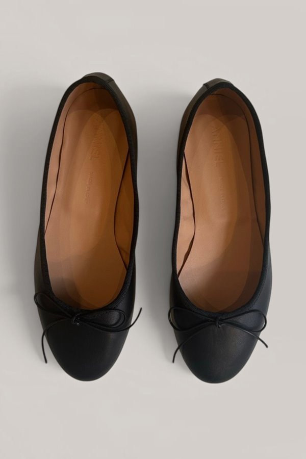 Anniel  Vintage Ballet Pump Leather Black