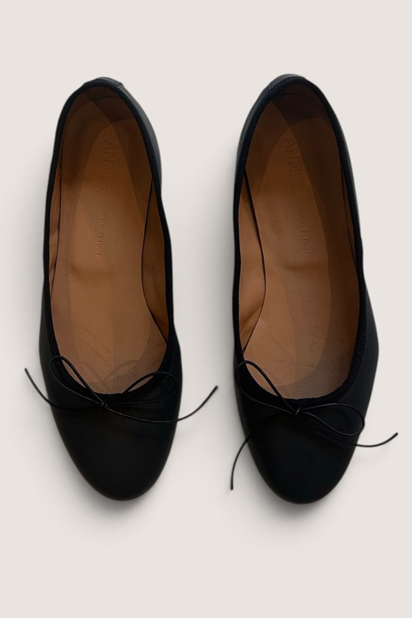 Anniel  Vintage Ballet Pump Leather Navy