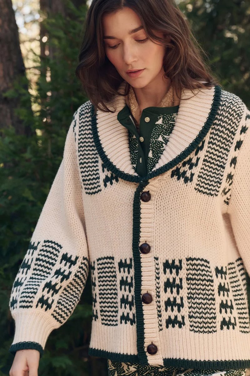 The Great the chalet cardigan detail