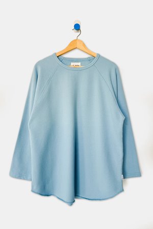 Le Bon Shoppe french terry raglan tee dream blue side