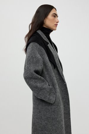 Soft Goat herringbone coat back