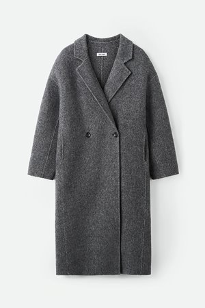 Soft Goat herringbone coat detail