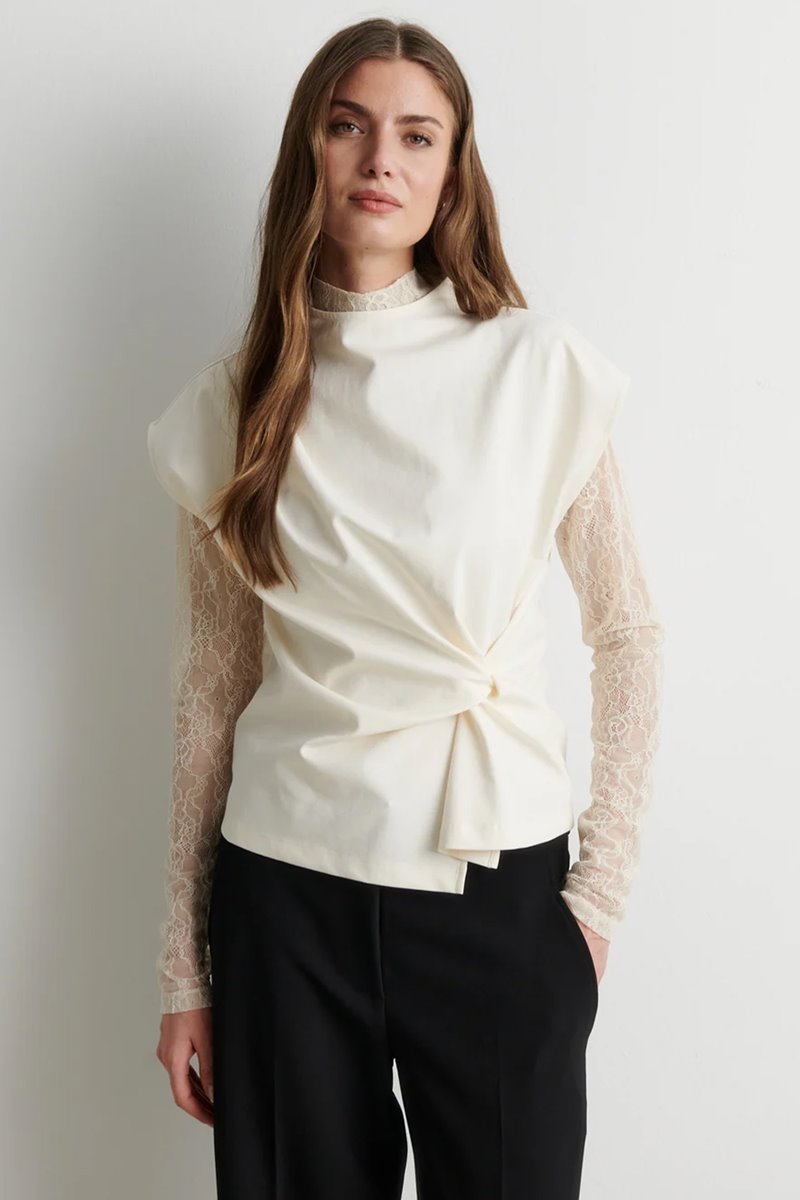 Second Female arkai drape top eggnog