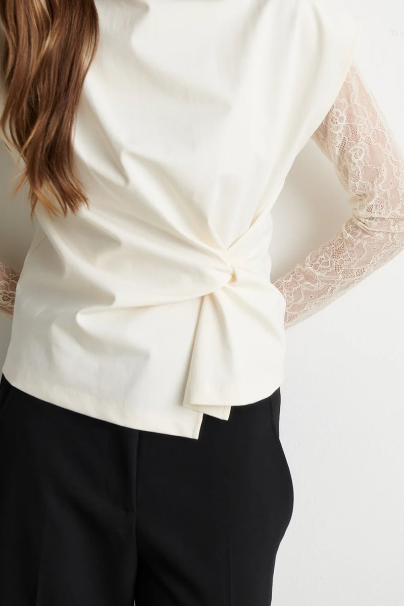 Second Female arkai drape top eggnog back
