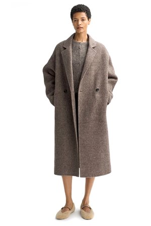 Soft Goat herringbone coat brown 