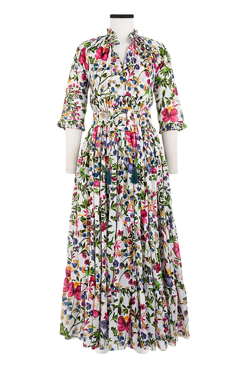 Samantha Sung eden dress - cotton musola - rossi linen flower