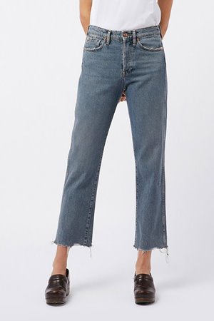 3 x 1 austin destroyed hem jean  back