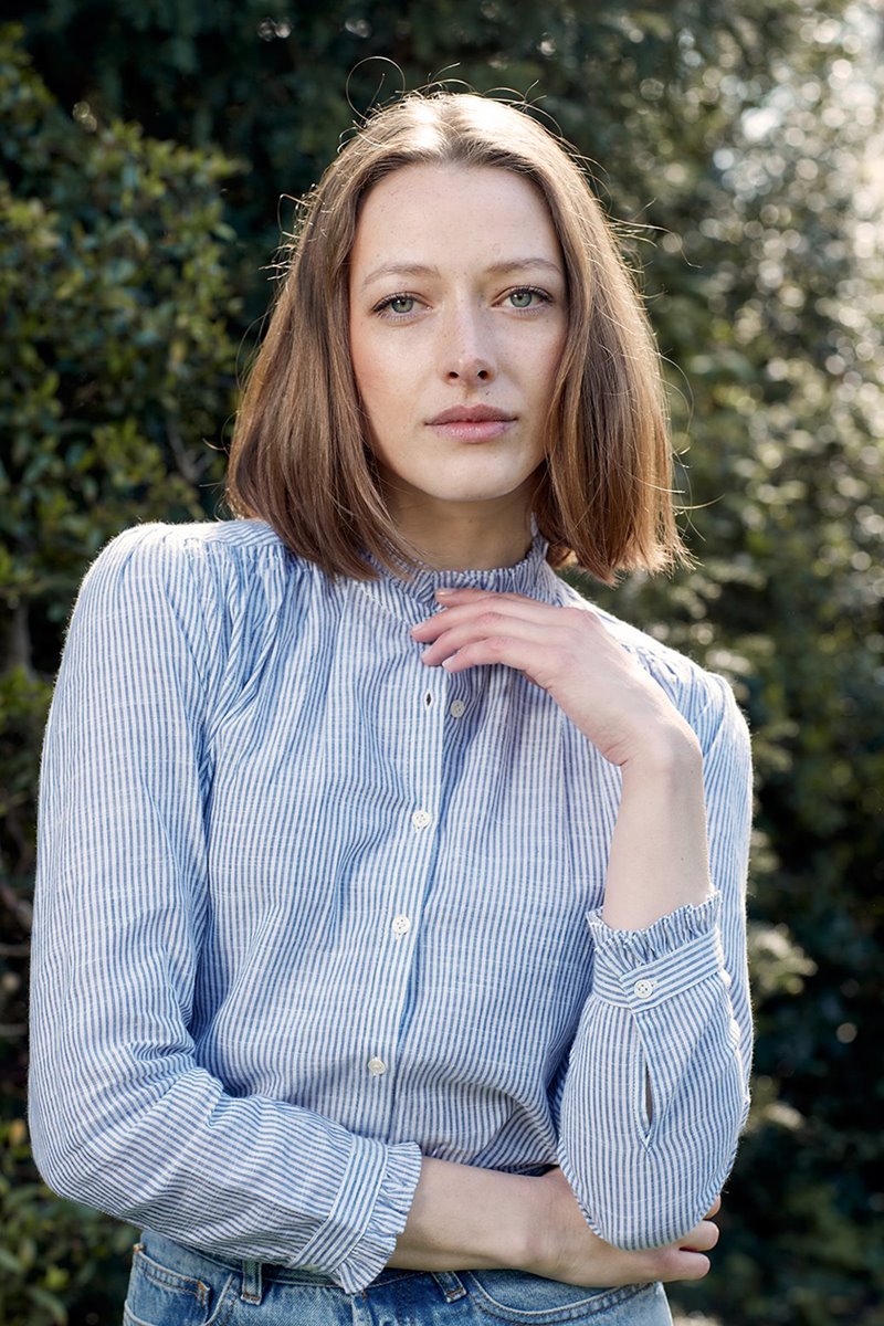 Kj's Laundry honor shirt - blue/white stripe detail Kj's Laundry honor shirt - blue/white stripe detail