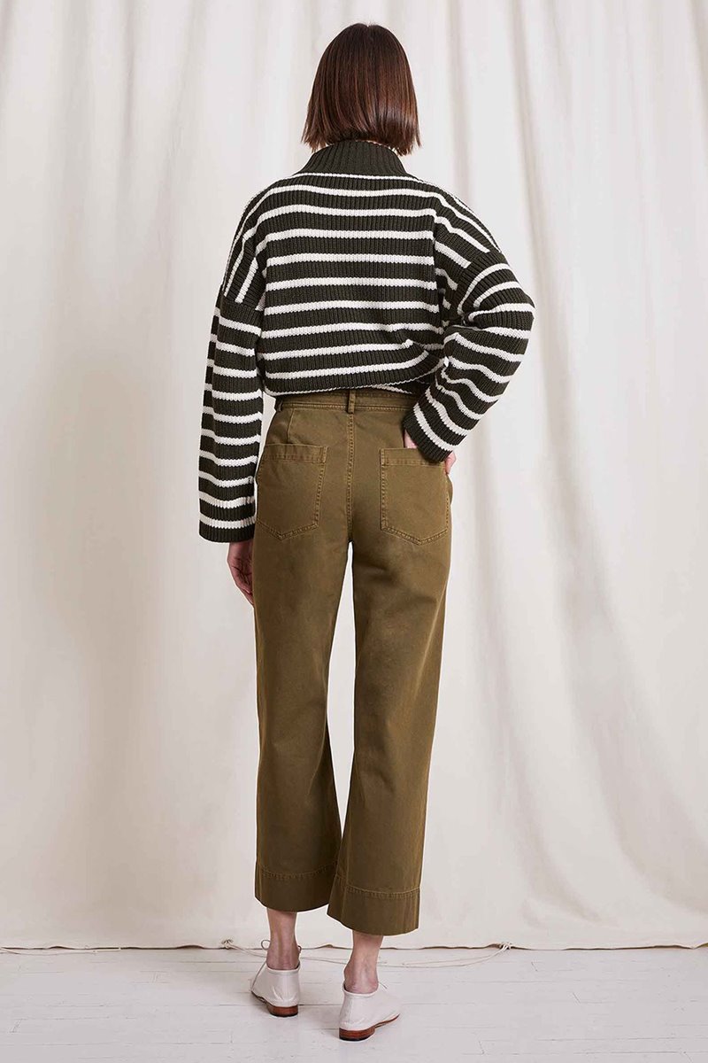 Apiece Apart chino merida pant - olive back Apiece Apart chino merida pant - olive back
