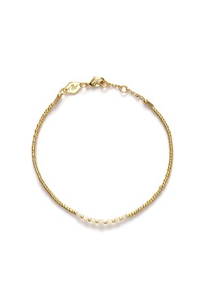 Anni Lu bead and gem bracelet - pearl