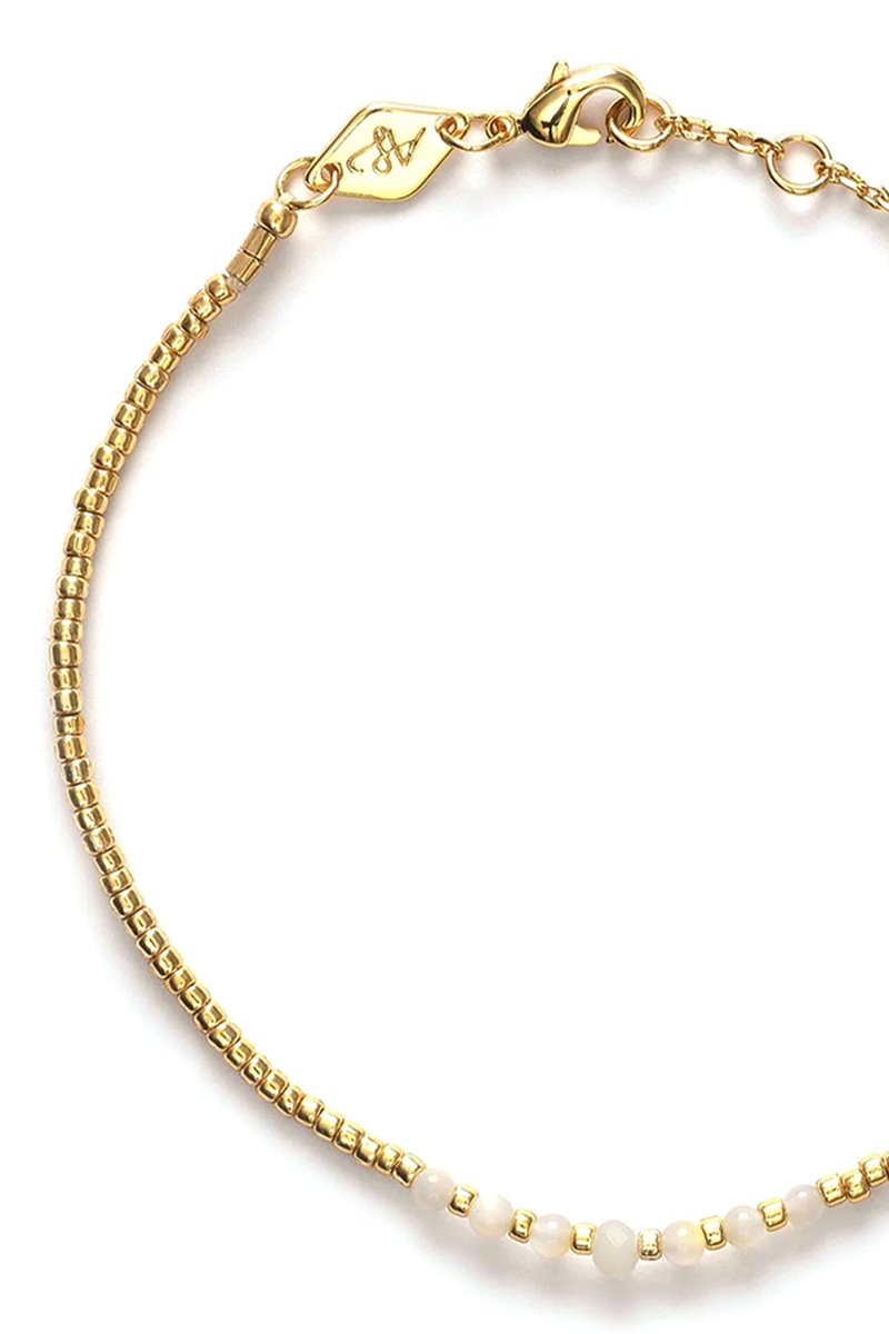 Anni Lu bead and gem bracelet - pearl back