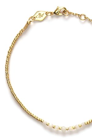 Anni Lu bead and gem bracelet - pearl back