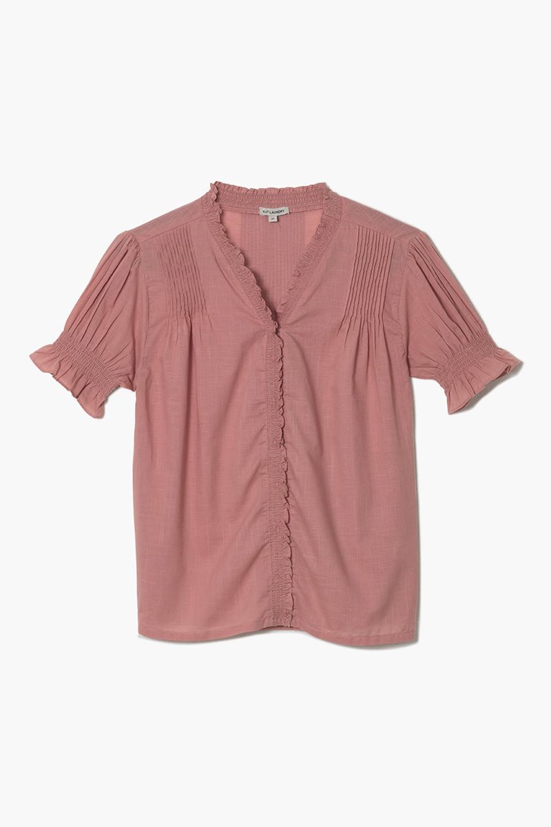 Kj's Laundry rosa cotton blouse - dusty rose side