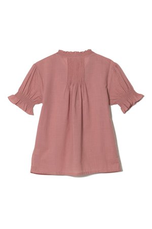 Kj's Laundry rosa cotton blouse - dusty rose detail
