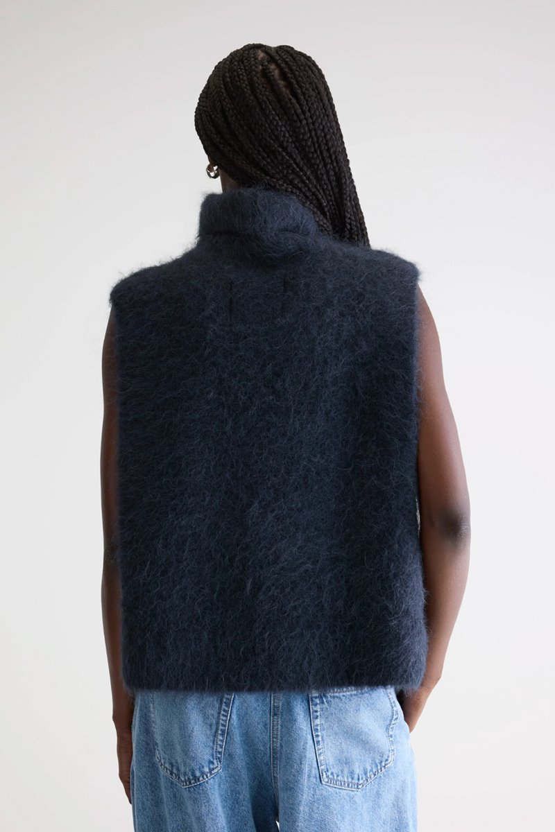 Bellerose daren knitted vest navy back Bellerose daren knitted vest navy back