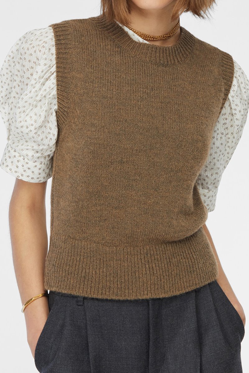 Masscob angus knit vest wood 