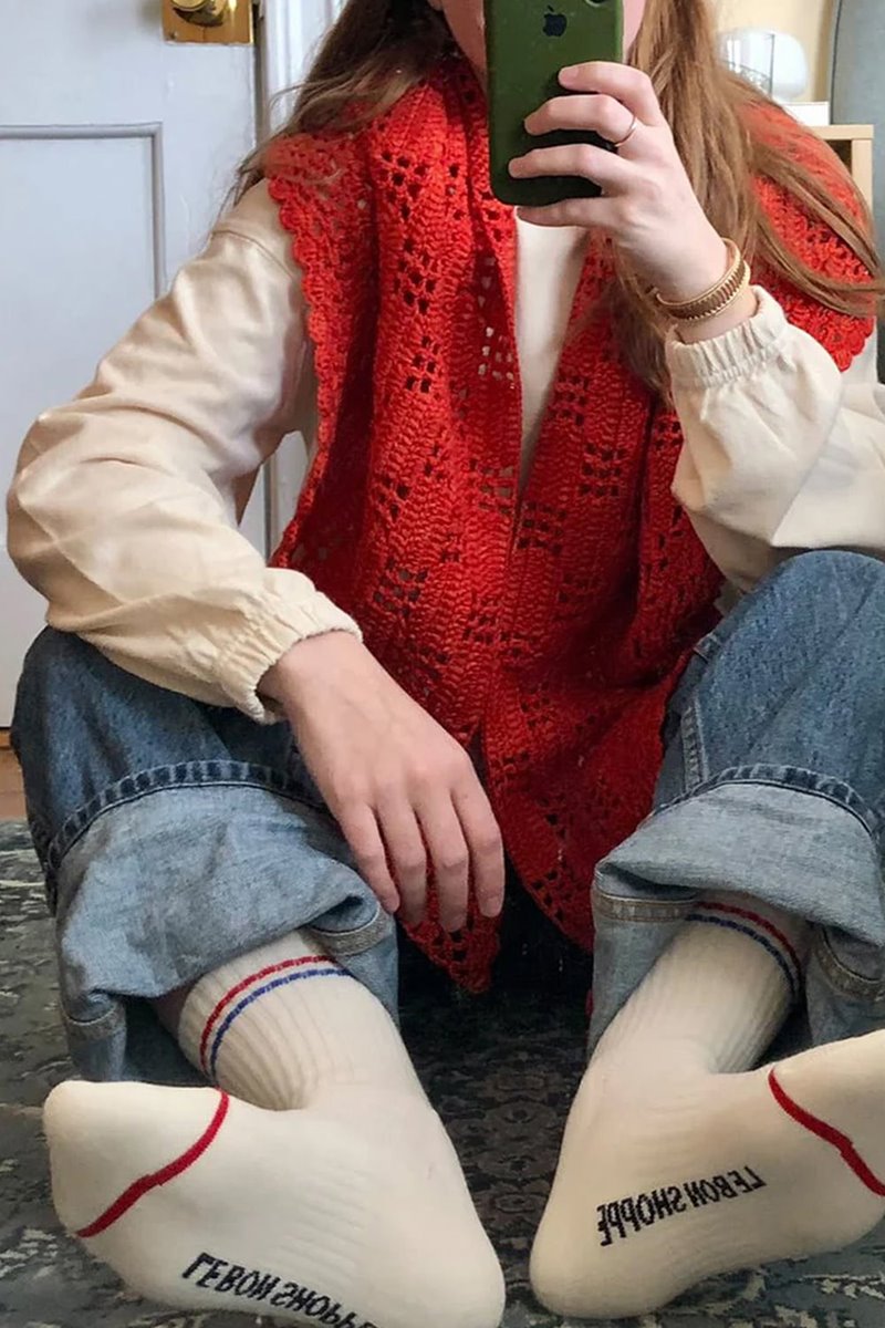 Le Bon Shoppe boyfriend sock - milk detail