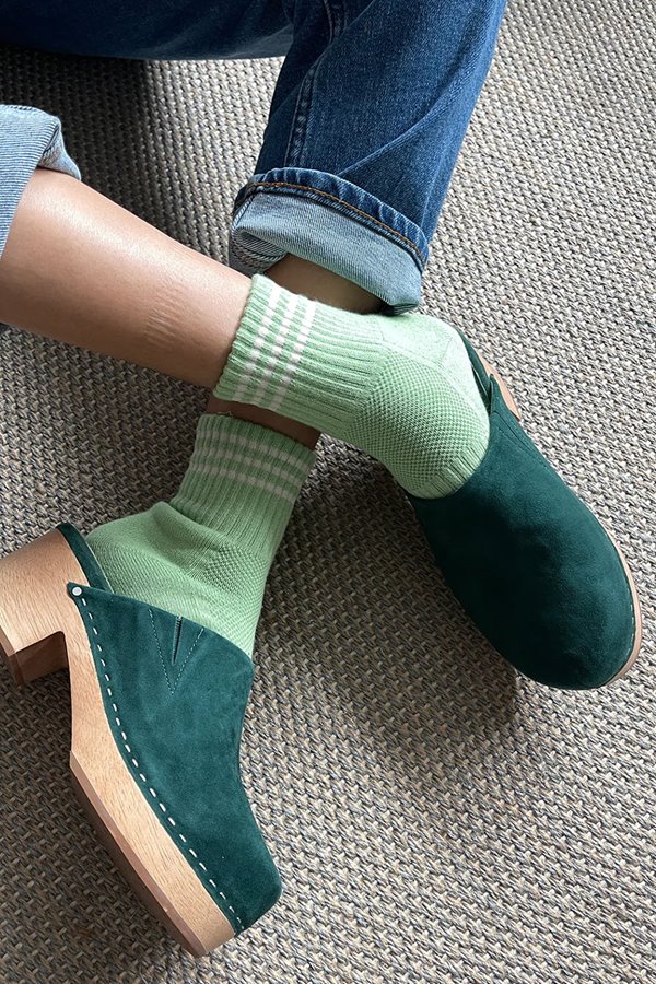 Le Bon Shoppe girlfriend sock - green leaf
