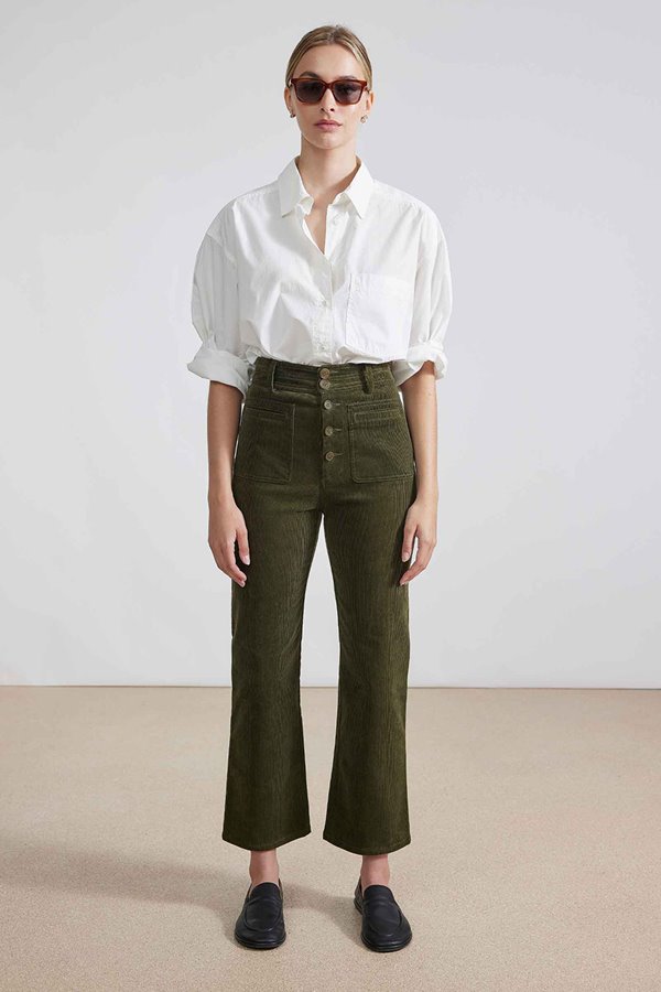 Apiece Apart slim marston trouser. - olive