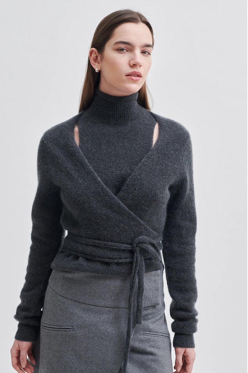 Second Female brookline knit wrap t-neck