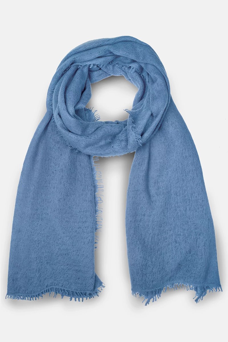 Mouleta  cashmere scarf steel blue