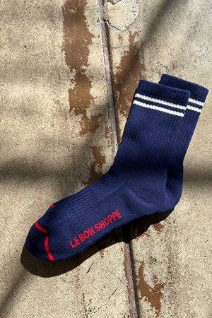 Le Bon Shoppe boyfriend sock - navy side Le Bon Shoppe boyfriend sock - navy side