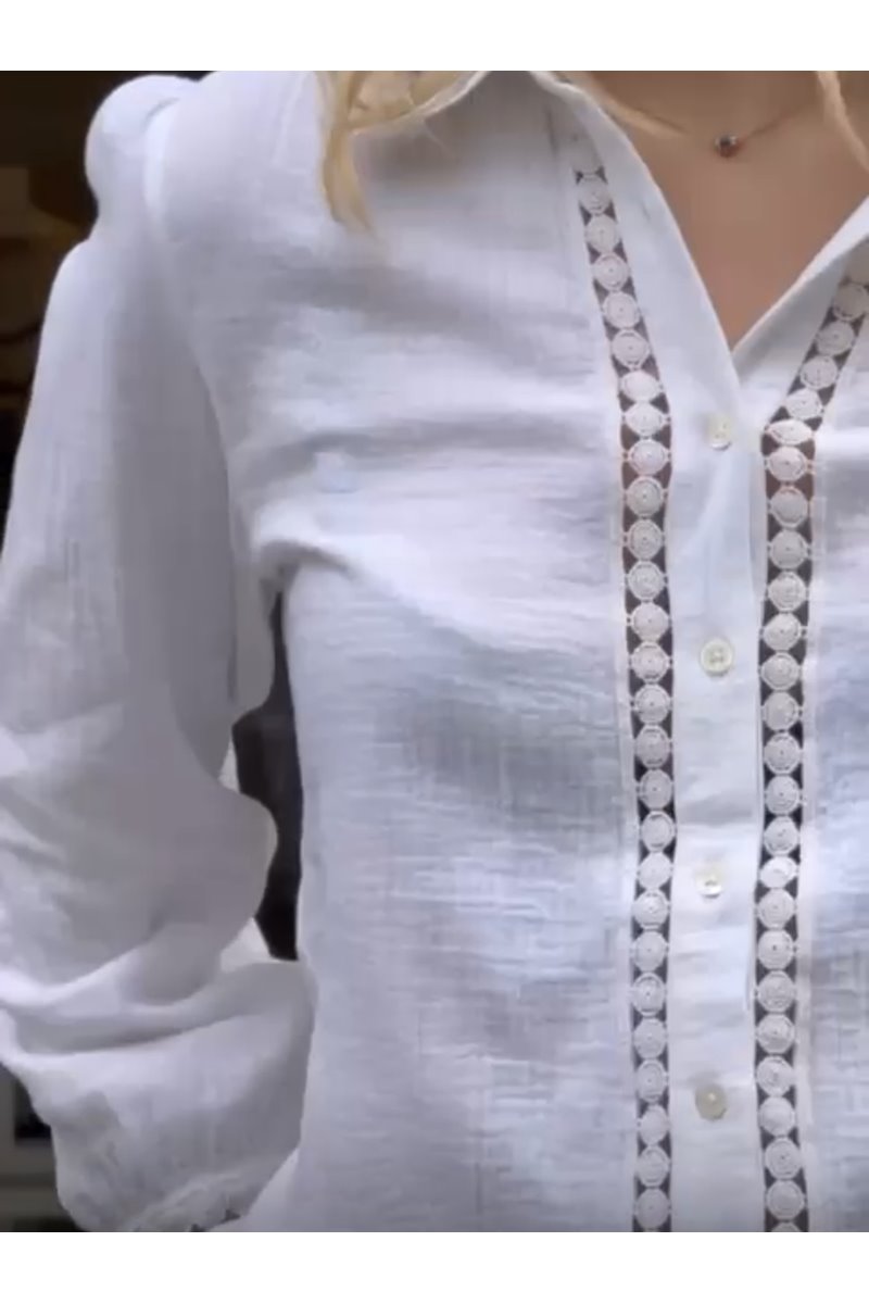 Kj's Laundry bella shirt - off white side Kj's Laundry bella shirt - off white side