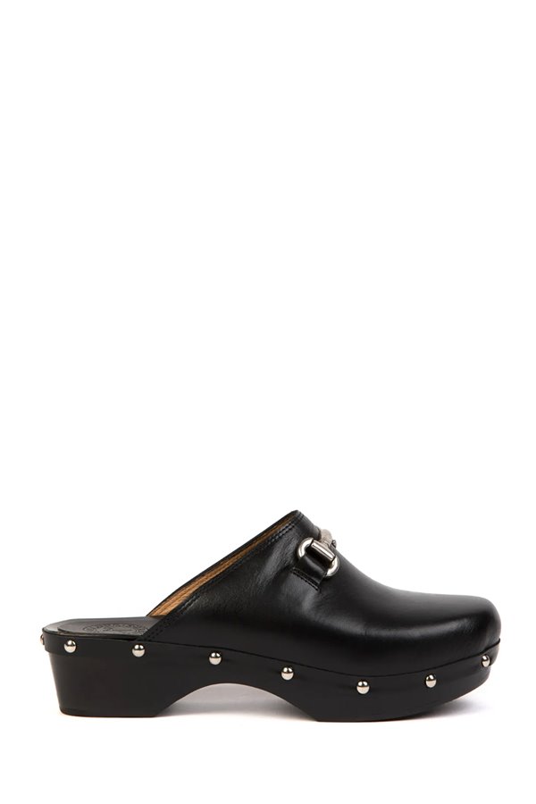 Penelope Chilvers low horsebit clog - black