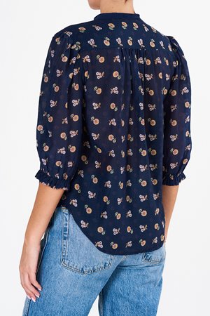 M.A.B.E dulcie print top navy side