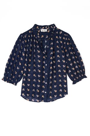 M.A.B.E dulcie print top navy model