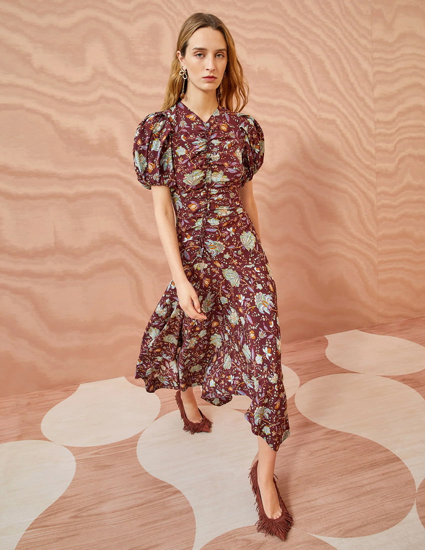 ulla johnson パフスリーブブラウス Ulla Johnson パフスリーブ シャツ | グリーン | FARFETCH JP
